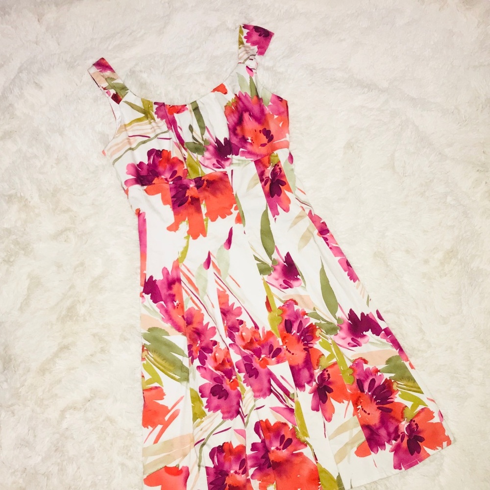Floral retro a line dress
